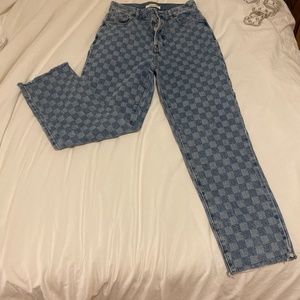 Pacsun checkered straight jeans